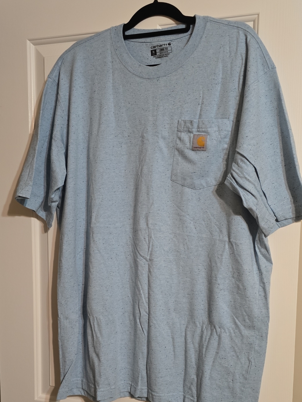 Carhartt Loose Fit Short-Sleeve Pocket Tee — Heather Light Blue
